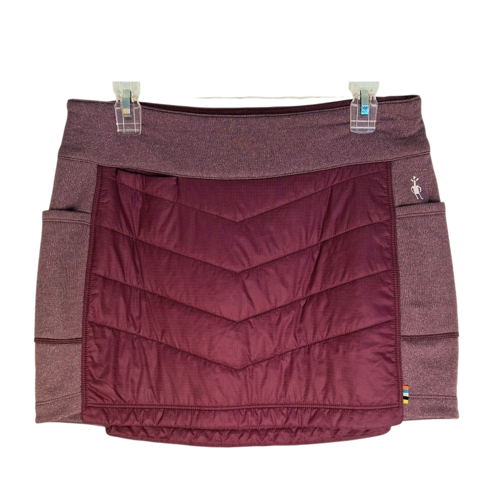 Smartwool Smartloft Quilted Puffer Mini Skirt Sz Med Burgundy